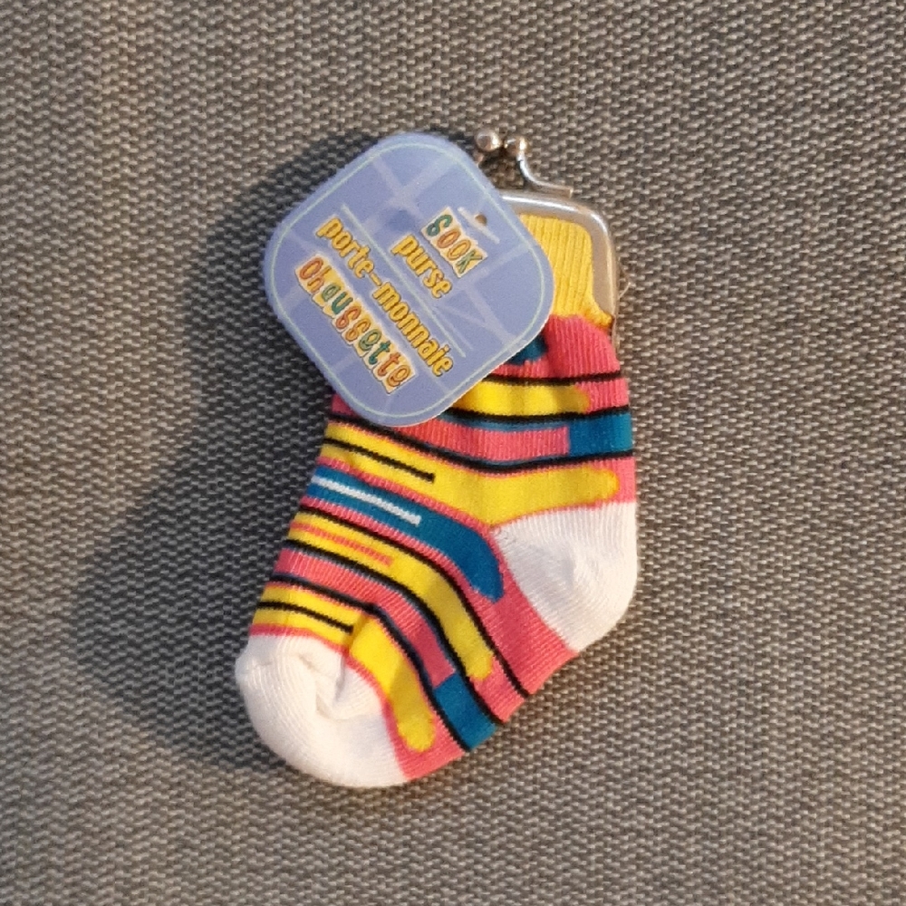 Colorful Striped Mini Sock Coin Purse
